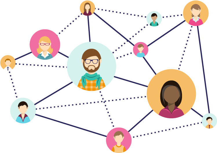 Social Network Connections Illustration