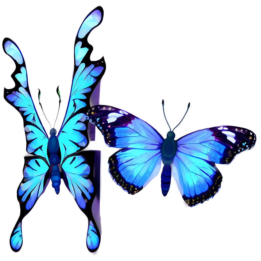 Soft Blue Butterflies Png Iiu