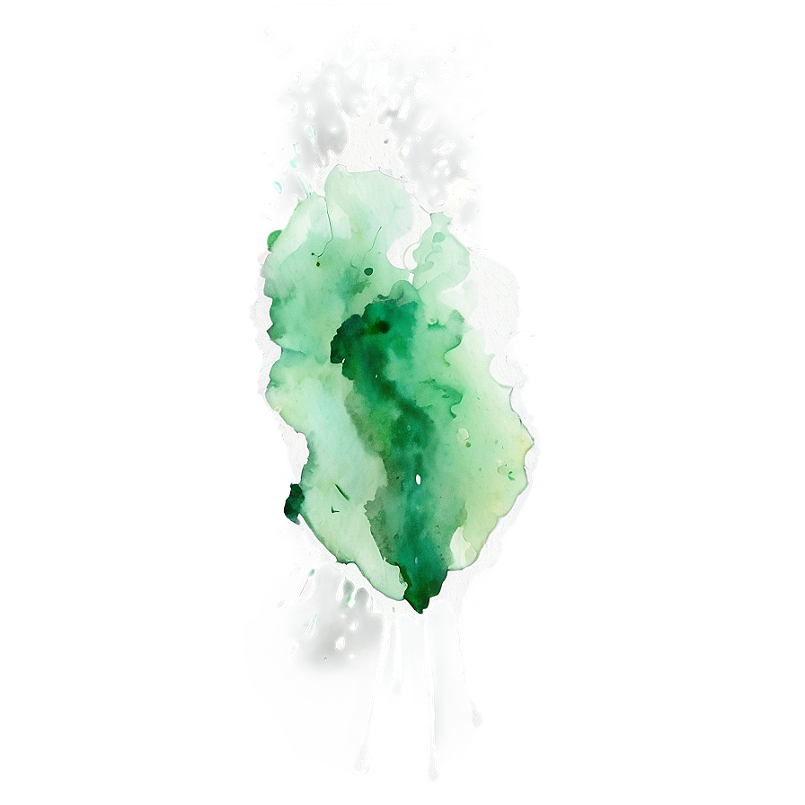 Soft Green Watercolor Splash Png 05062024