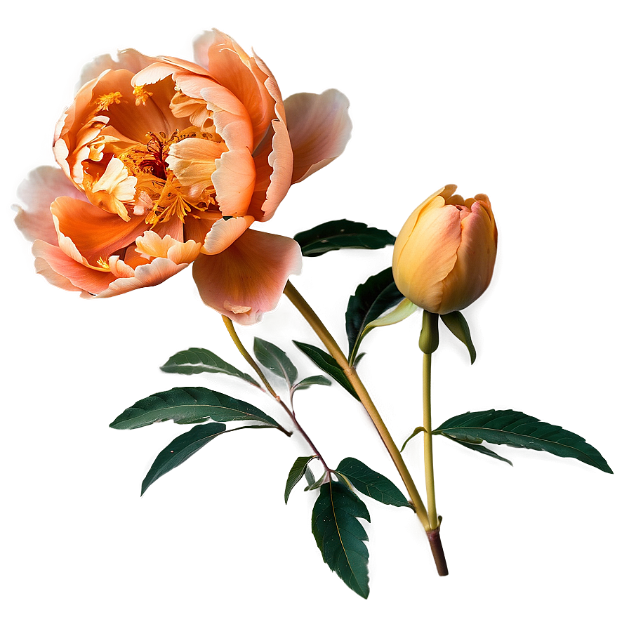 Soft Orange Peony Png 06122024