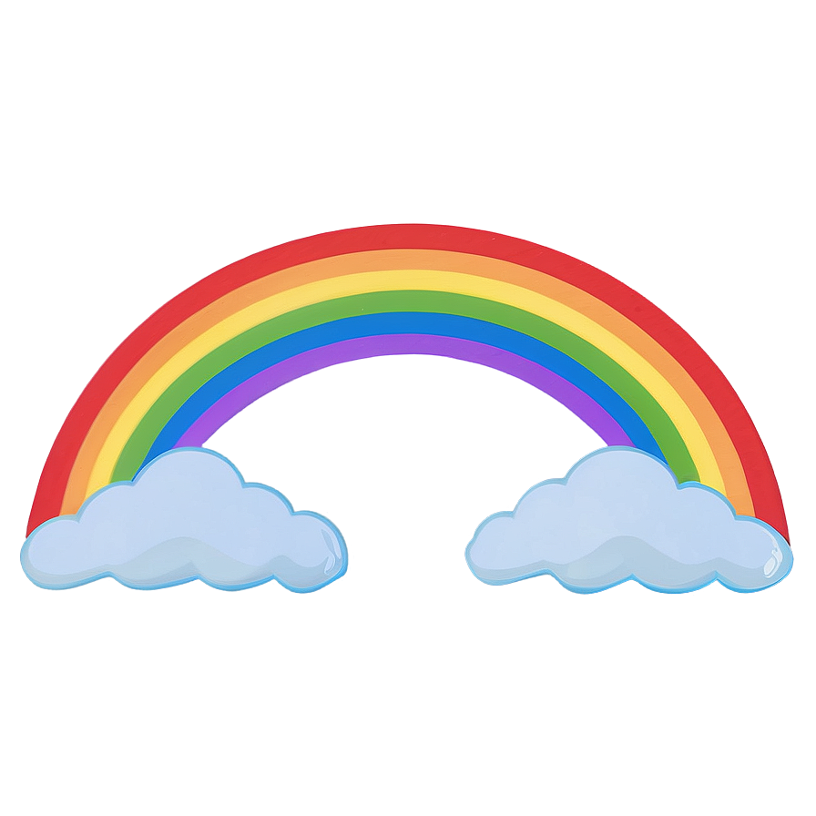 Soft Pastel Rainbow With Clouds Png 37