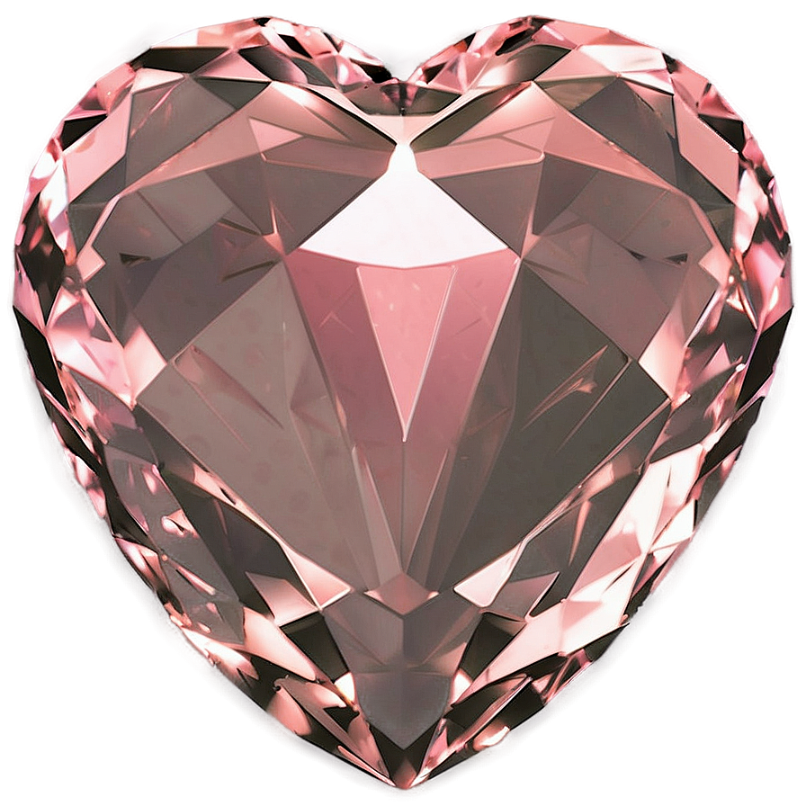 Soft Pink Diamond Heart Graphic Png 69