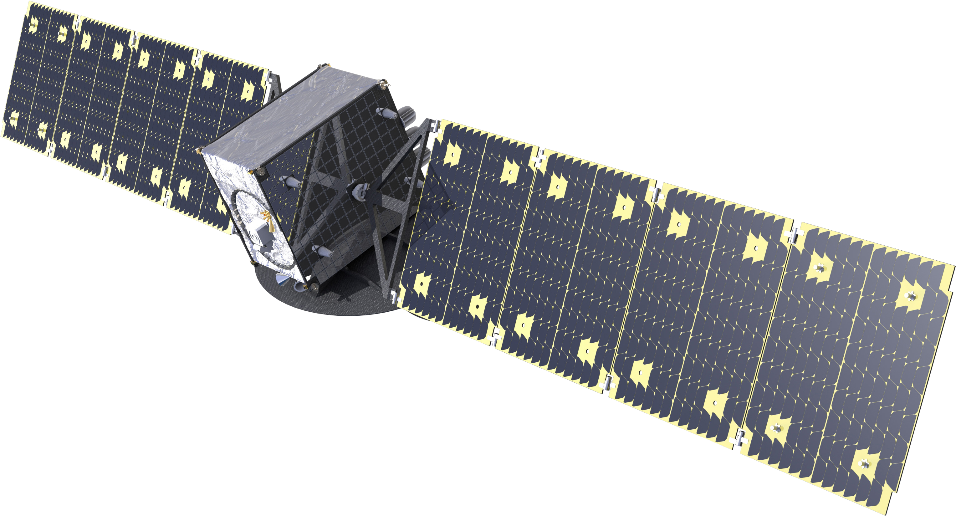 Solar Panel Equipped Satellite Rendering