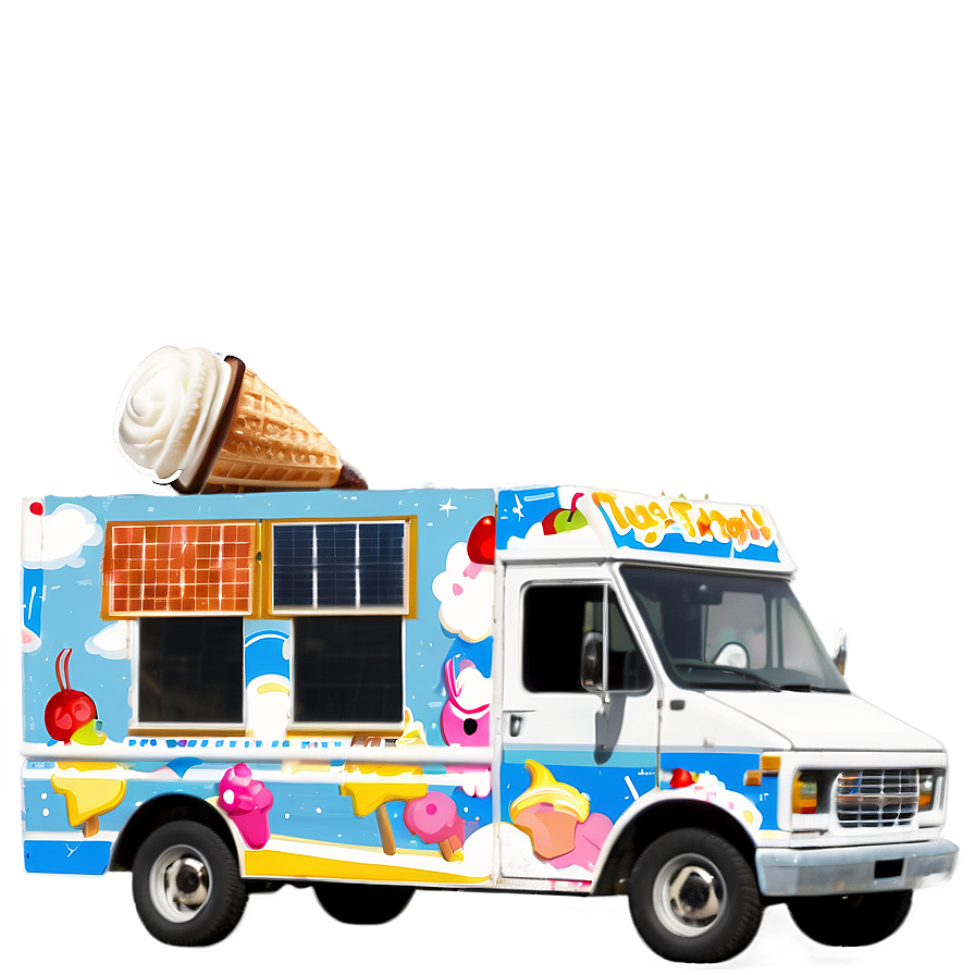 Solar-powered Ice Cream Truck Png 06122024