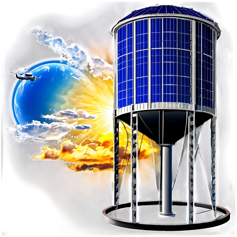 Solar Powered Water Tower Png Ffm