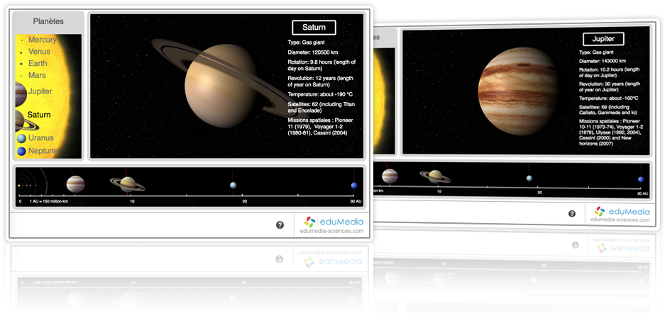 Solar System Planets Saturnand Jupiter Educational Screenshots