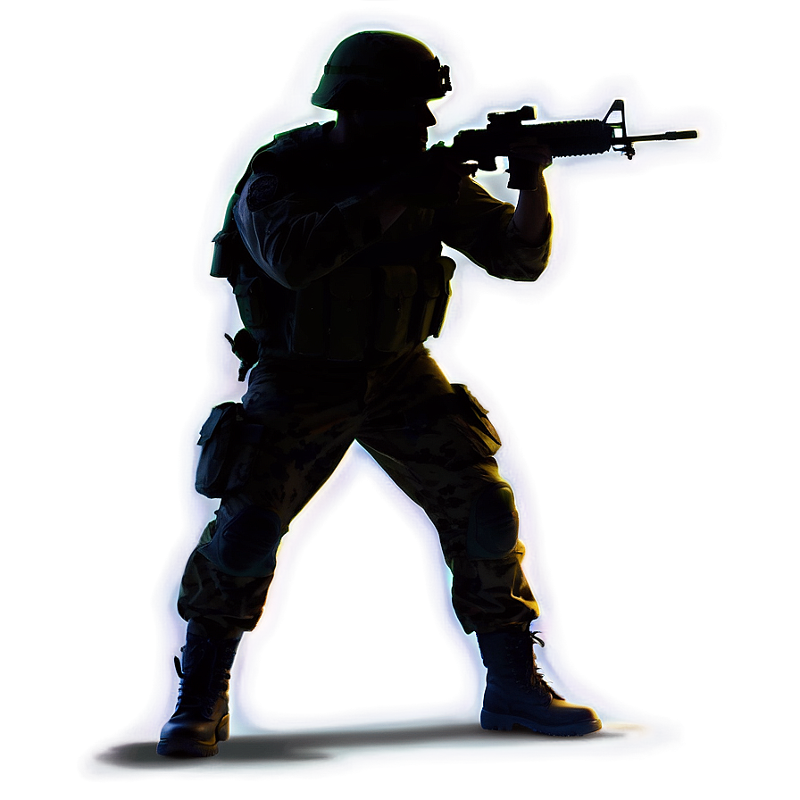 Soldier In Action Silhouette Png 06272024