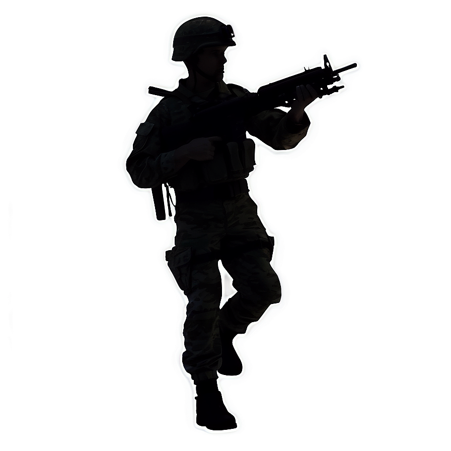 Soldier In Formation Silhouette Png 06272024