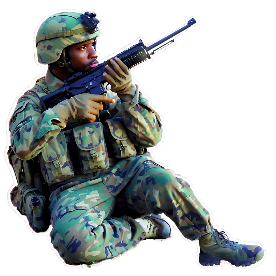 Soldier Silhouettes On Battlefield Png Fon89