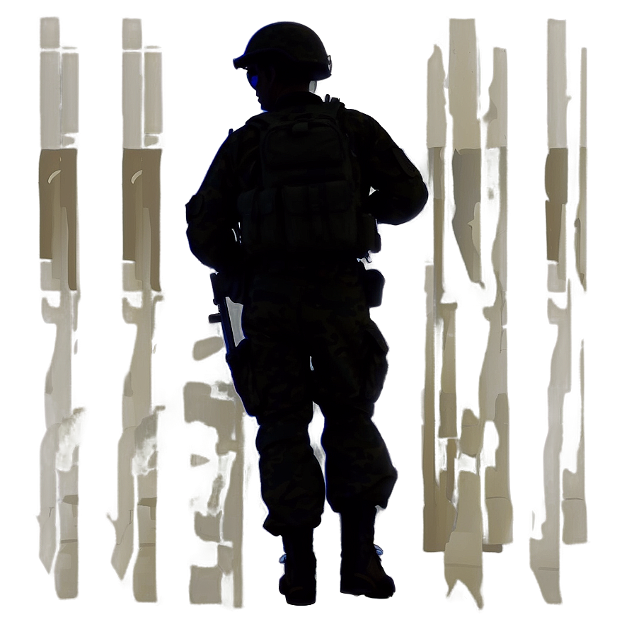 Soldier With Backpack Silhouette Png Cul70