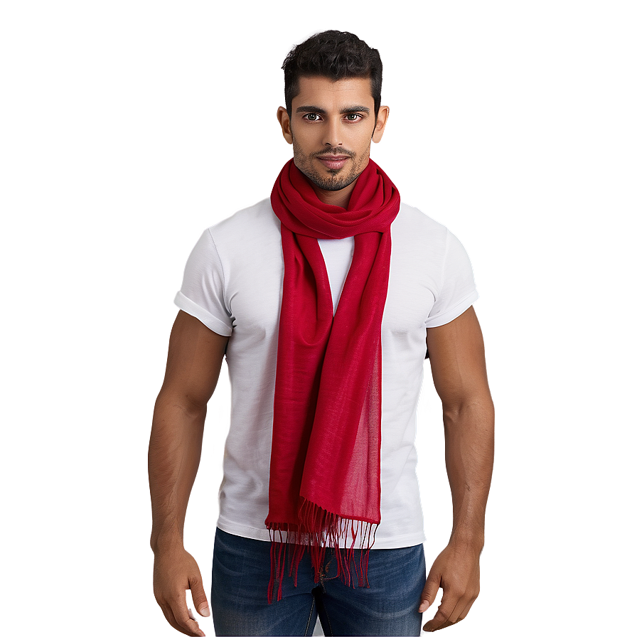 Solid Red Scarf Png 4