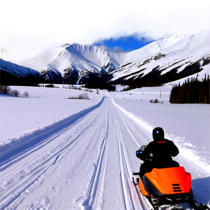 Solo Snowmobile Journey Png 64