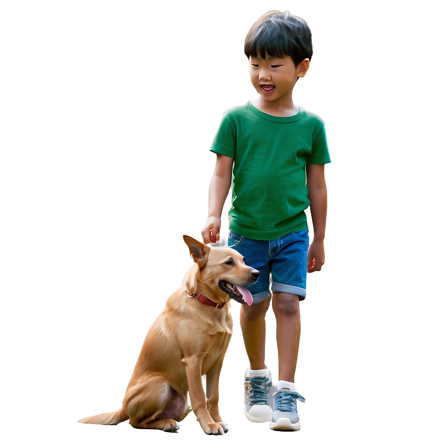 Son And Pet Dog Friendship Png 84