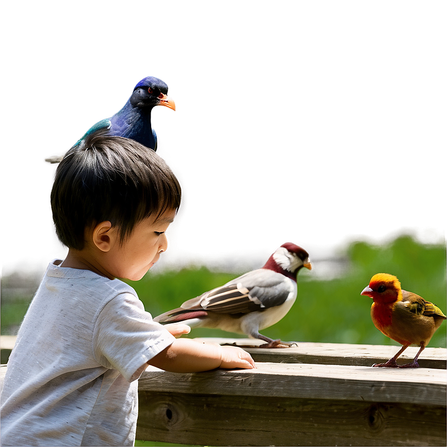 Son Feeding Birds Png Pej30