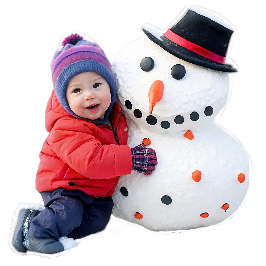 Son's First Snowman Png Hea