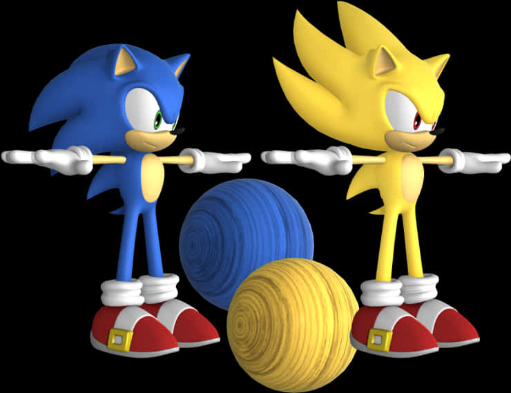 Sonic_and_ Super_ Sonic_with_ Yarn_ Balls