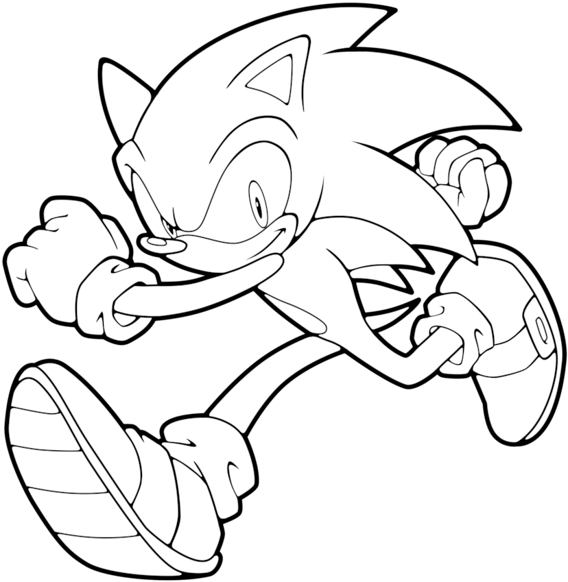 Sonic Running Coloring Page