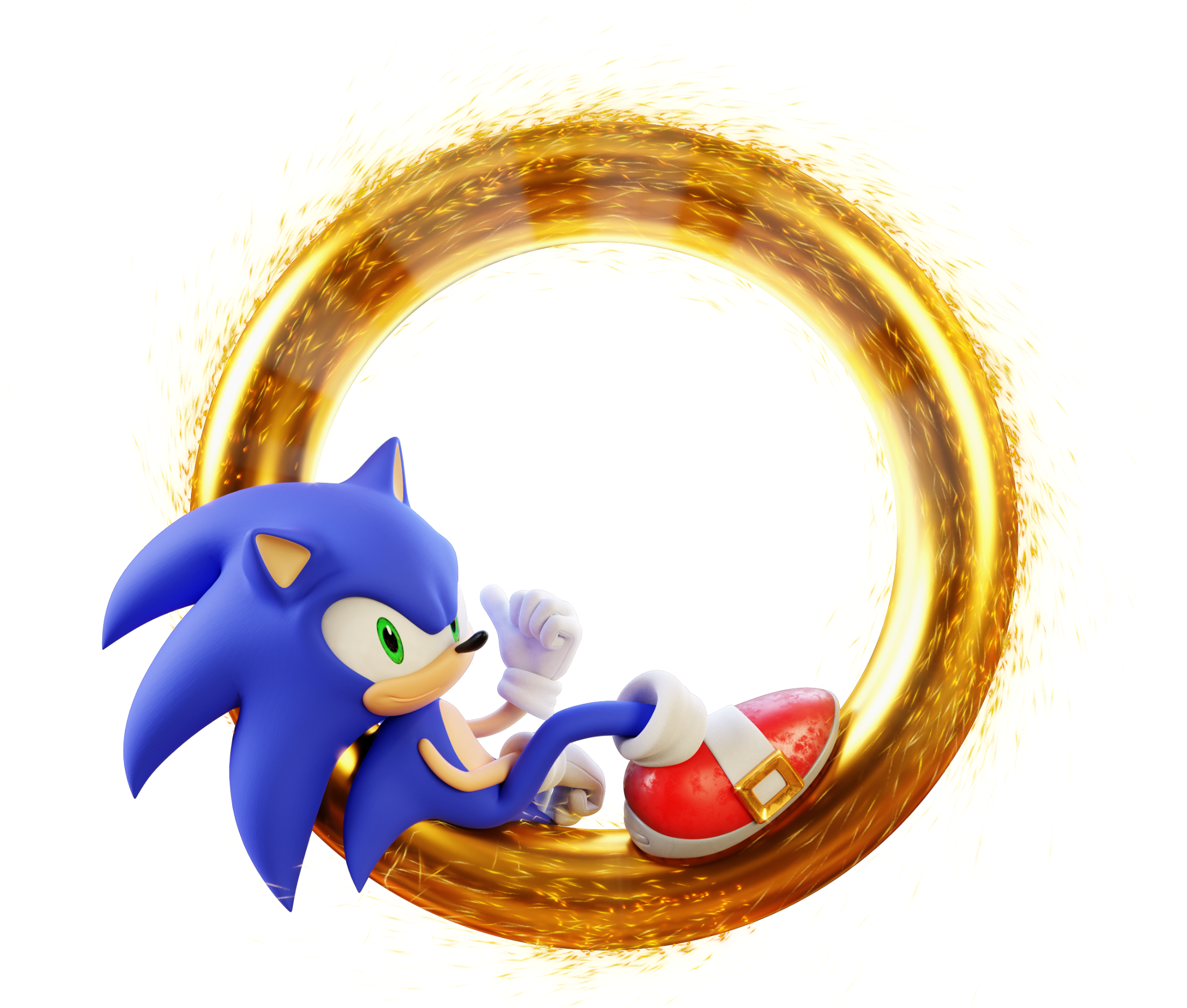 Sonic Speeding Through Golden Ring