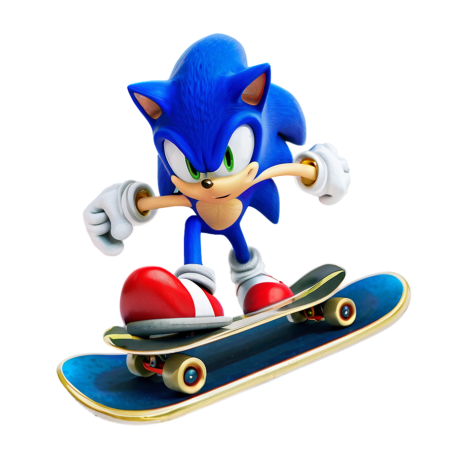 Sonic The Hedgehog Skateboarding Png 05232024