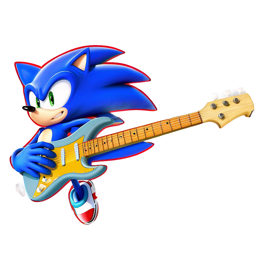 Sonic The Hedgehog With Guitar Png Gbo86