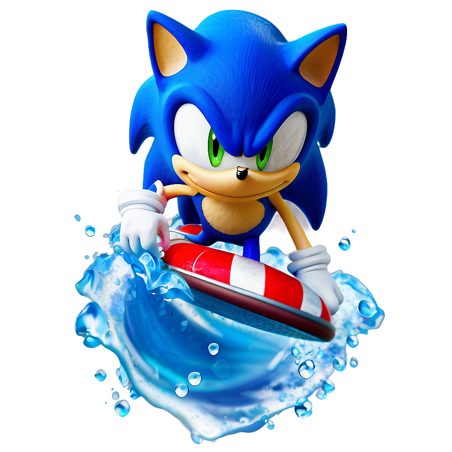 Sonic Water Surfing Png 8