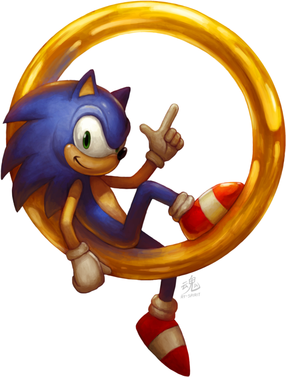 Sonic_with_ Golden_ Ring_ Illustration