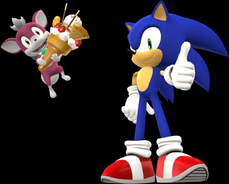 Sonicand Friend With Ice Cream