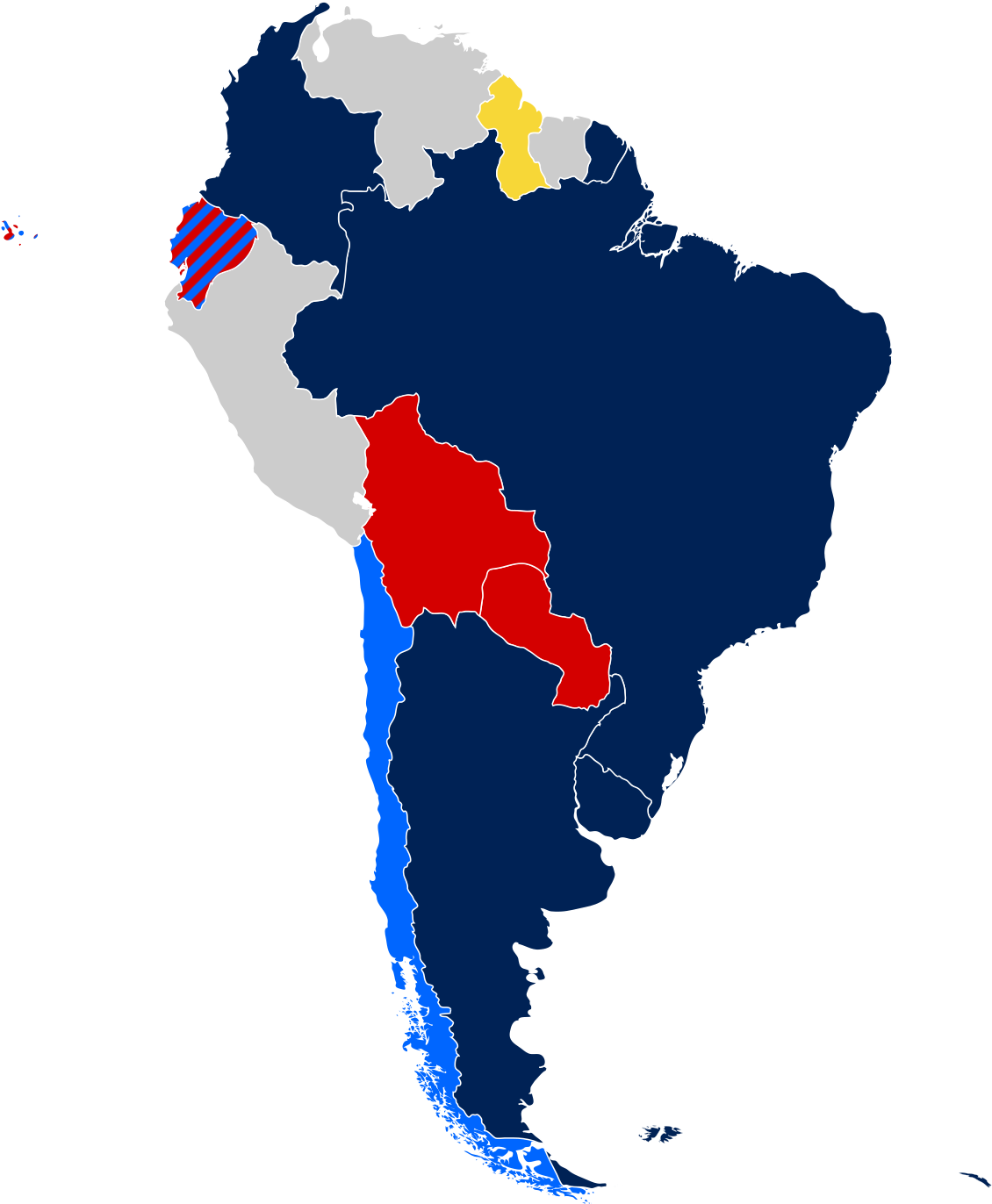 South America Political Alliance Map