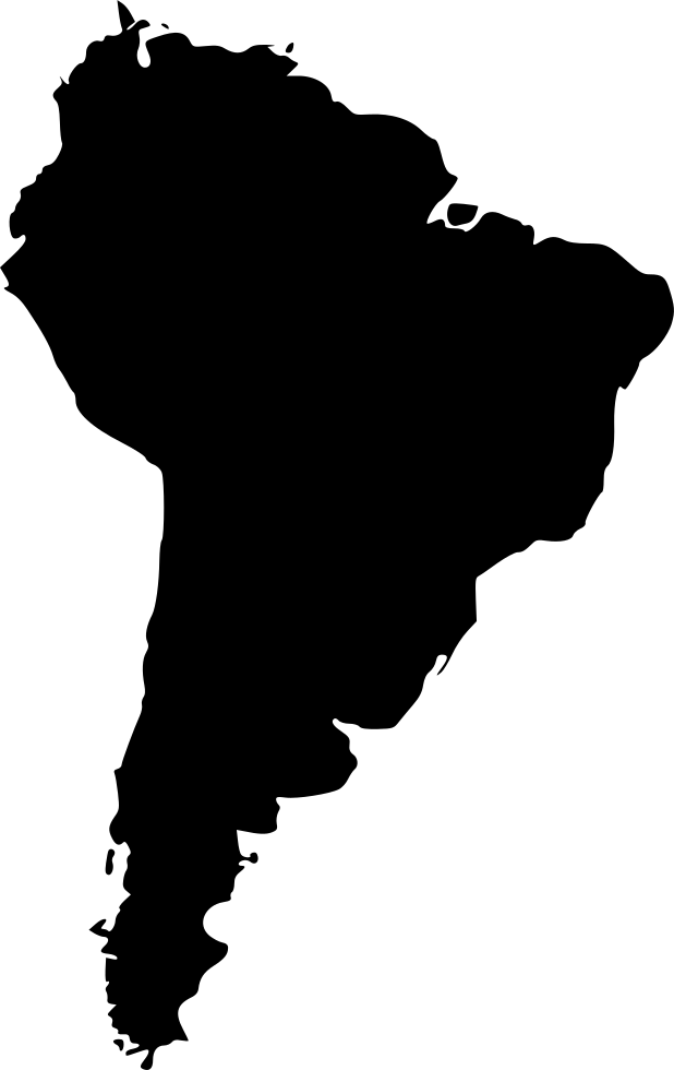 South America Silhouette Map