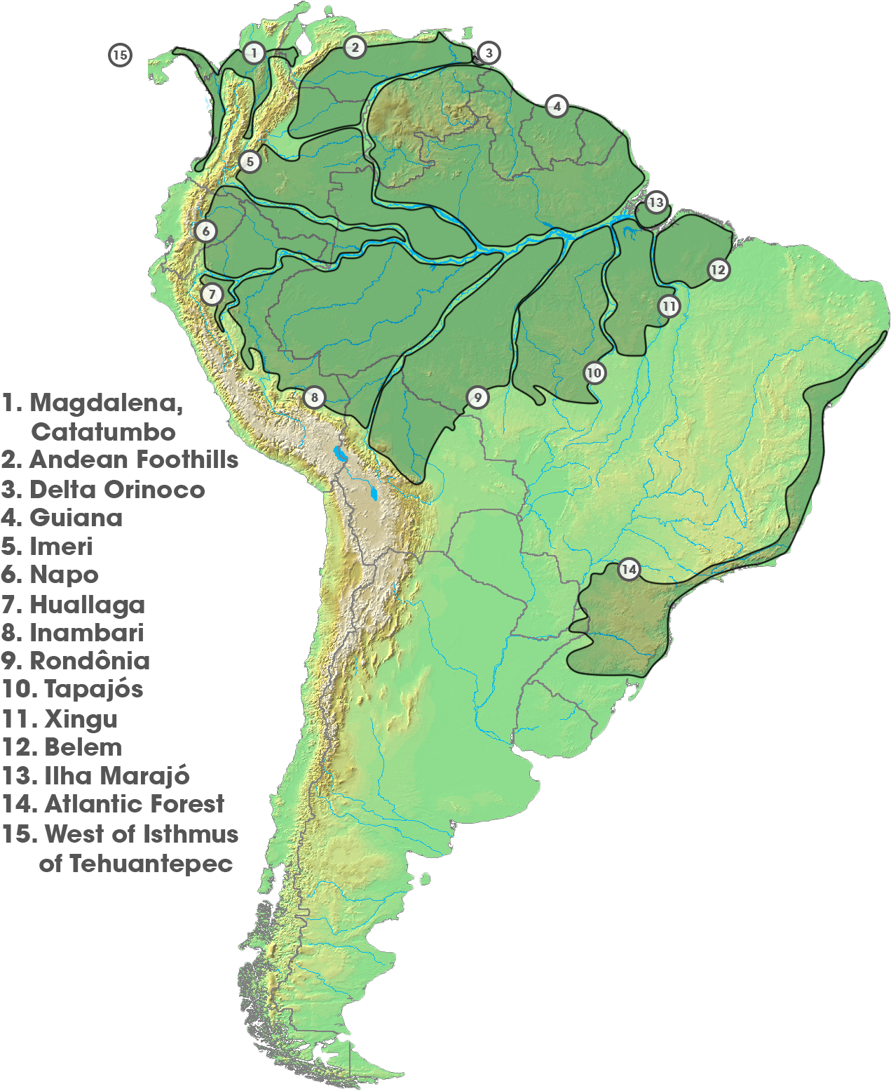 South American River Basins Map