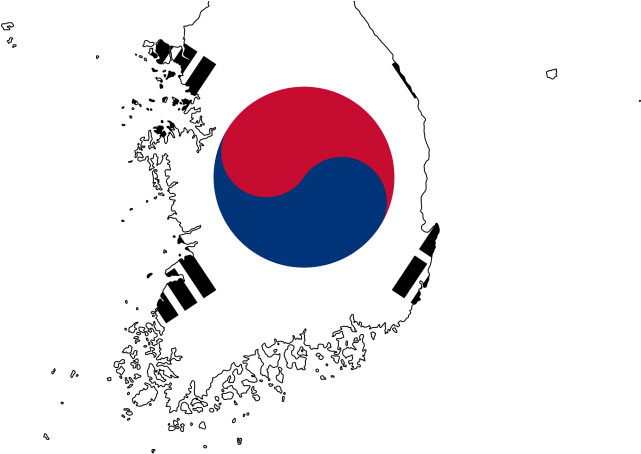 South Korea Flag Map Illustration