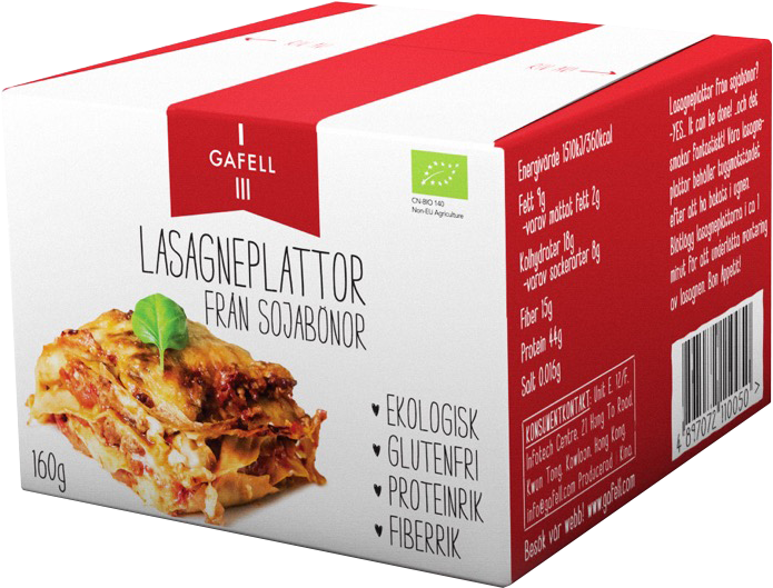 Soybean Lasagna Product Packaging