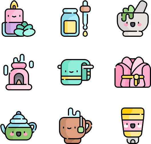 Spa Wellness Icons Set