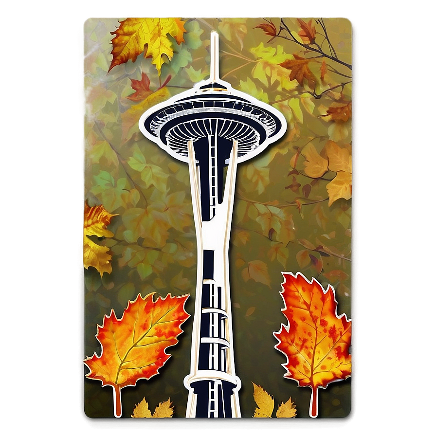 Space Needle In Autumn Png Fon