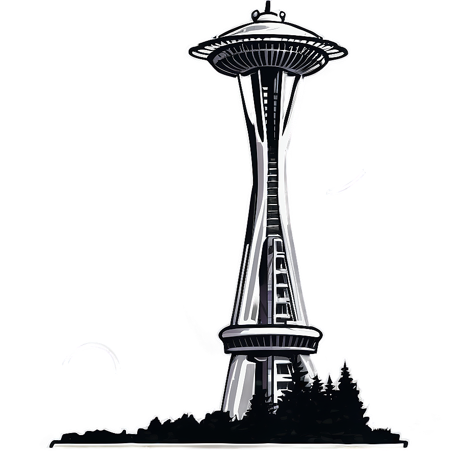 Space Needle Sketch Png 06122024