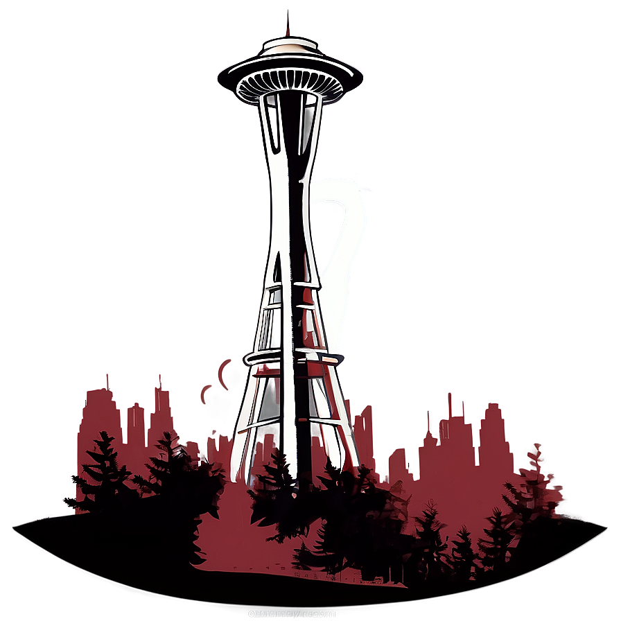 Space Needle Sunset Png Hor75