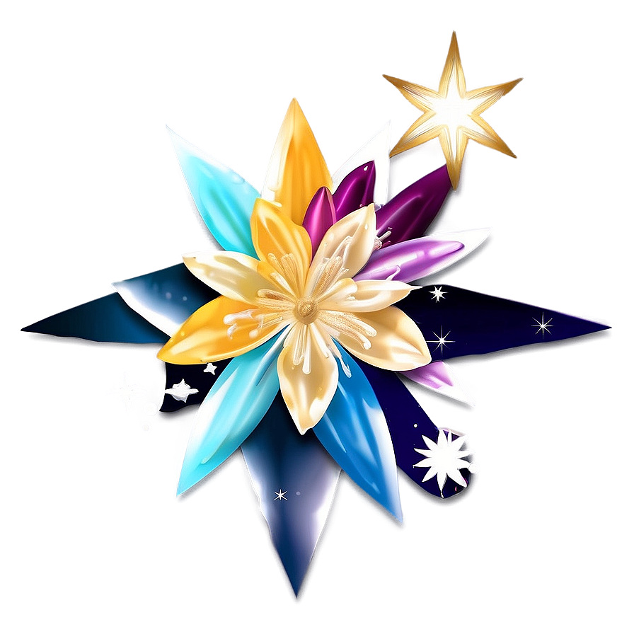 Space Theme Floral Stars Png 85