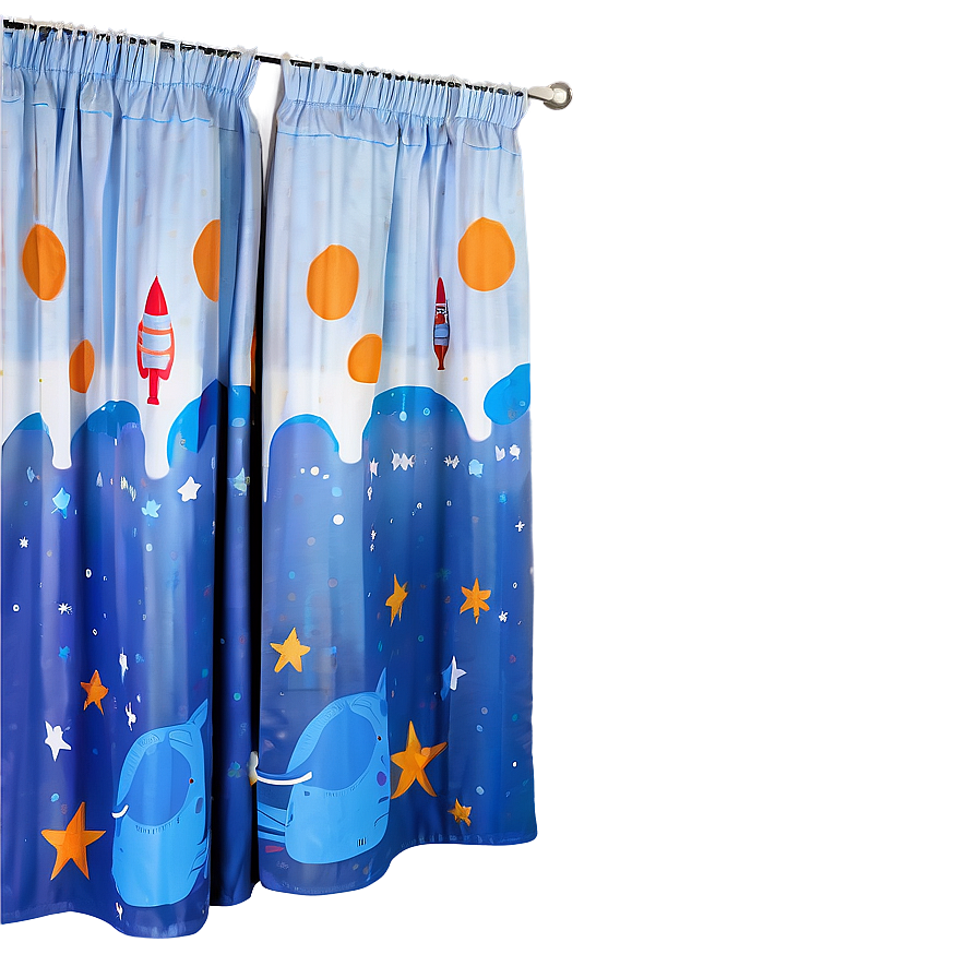 Space Themed Kids Curtain Png 82