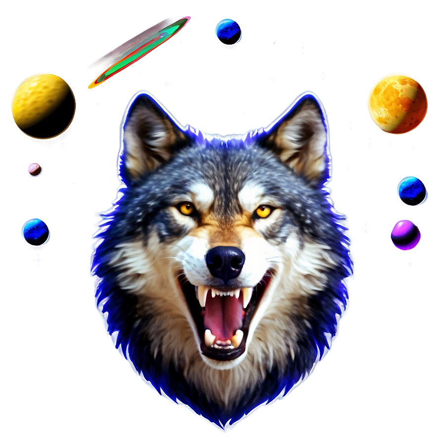 Space Themed Wolf Face Png Sra2