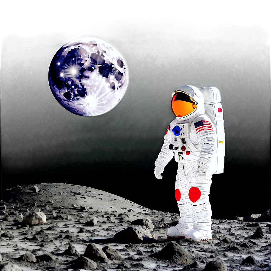 Spaceman In Lunar Landscape Png 59