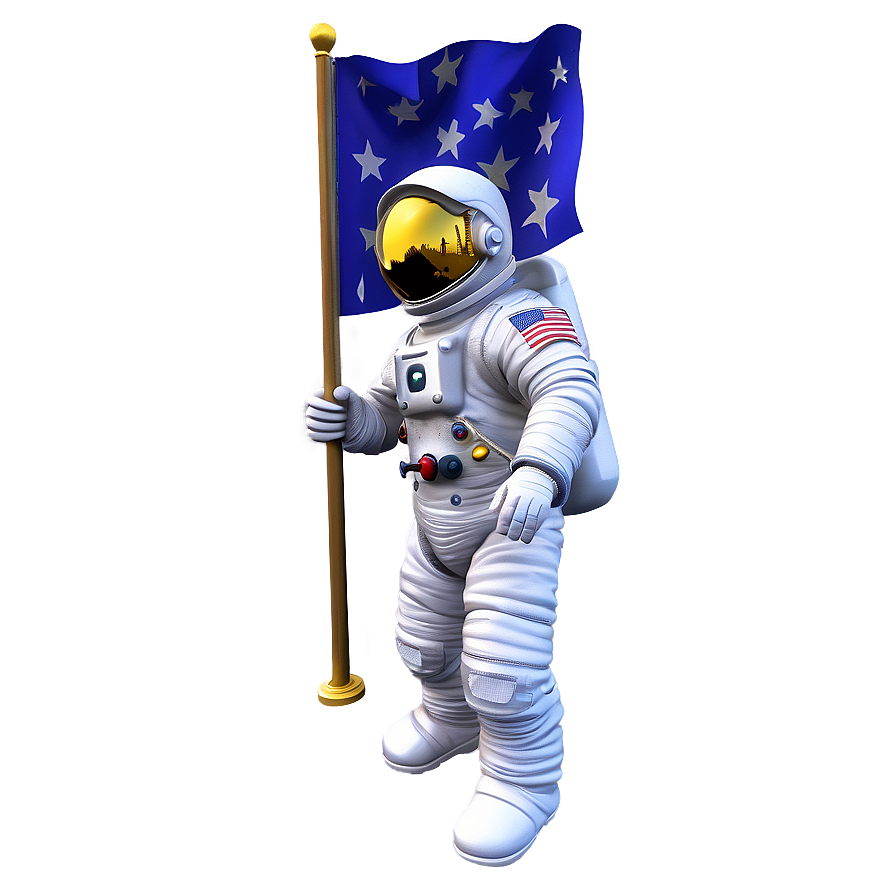 Spaceman With Flag Png Yqr87