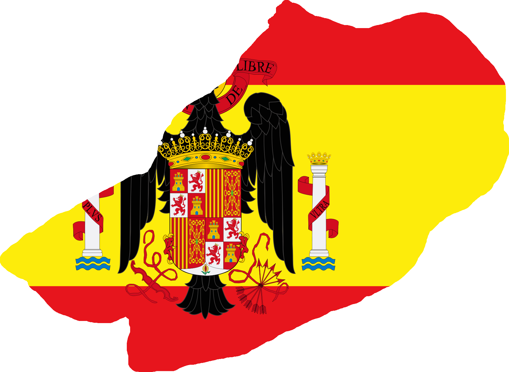 Spain Flag Mapwith Coatof Arms