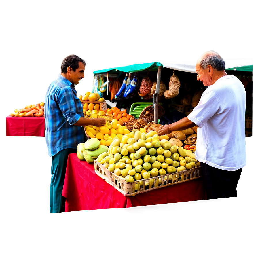 Spain Local Market Scene Png Frm