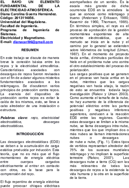 Spanish Academic Texton Electrical Discharge