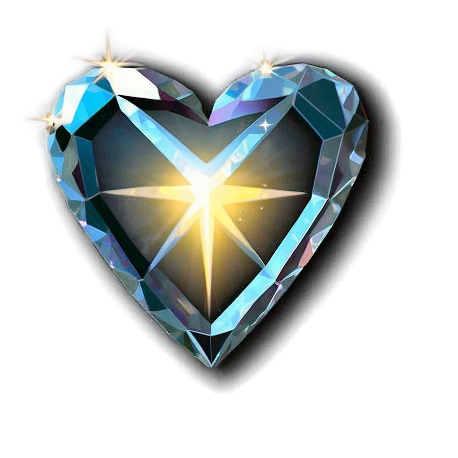 Sparkle Diamond Heart Emblem Png Mas