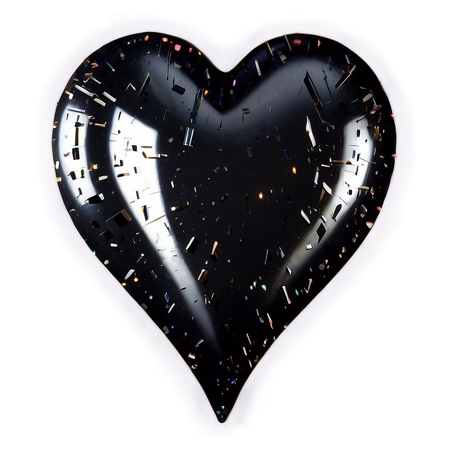 Sparkling Black Broken Heart Png 06252024