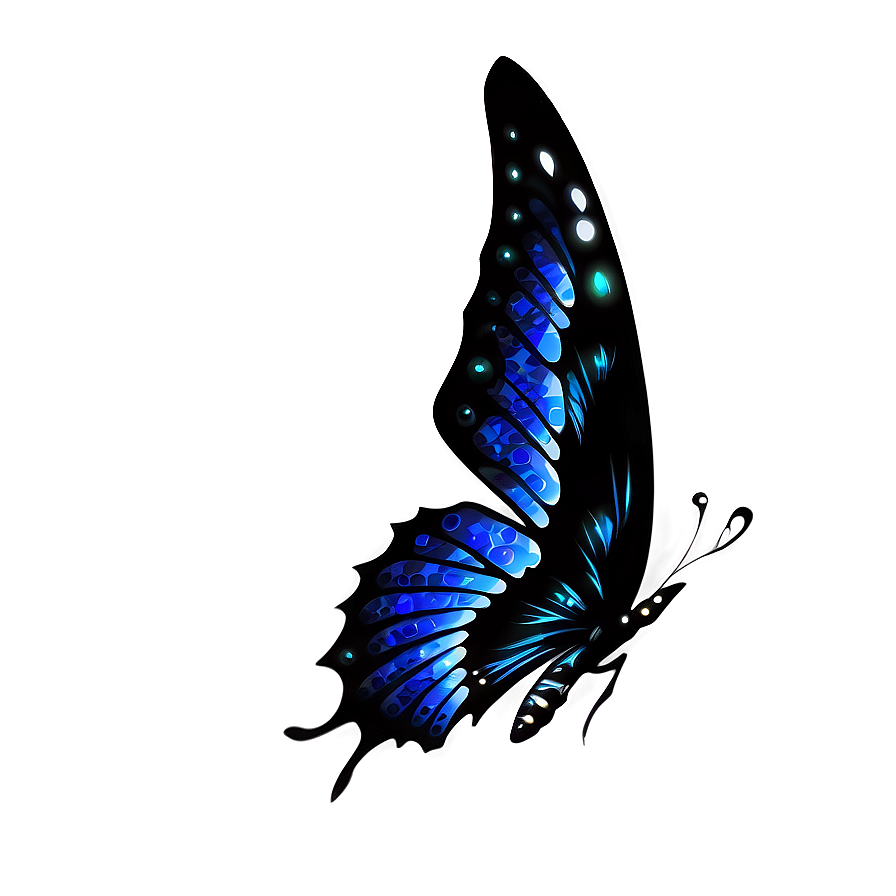 Sparkling Black Butterfly Png 06252024