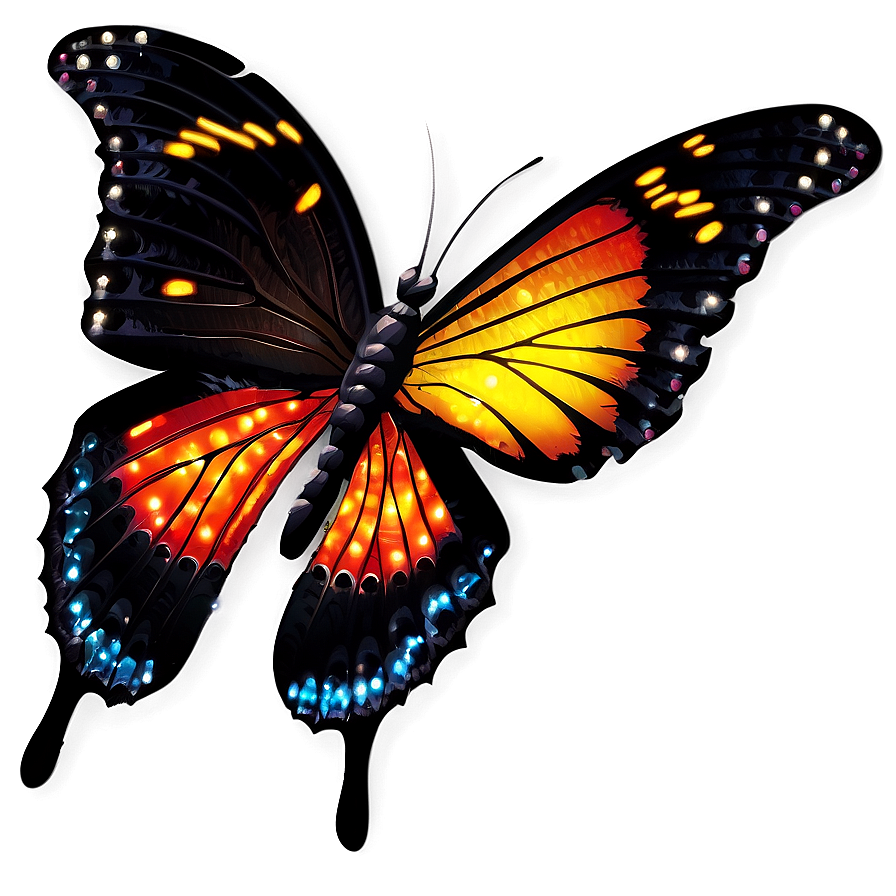 Sparkling Black Butterfly Png 06252024