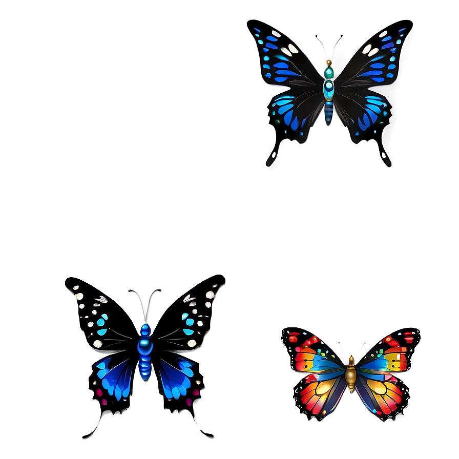 Sparkling Black Butterfly Png 16