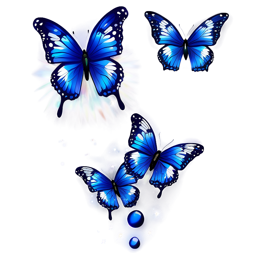 Sparkling Blue Butterflies Png Ayv